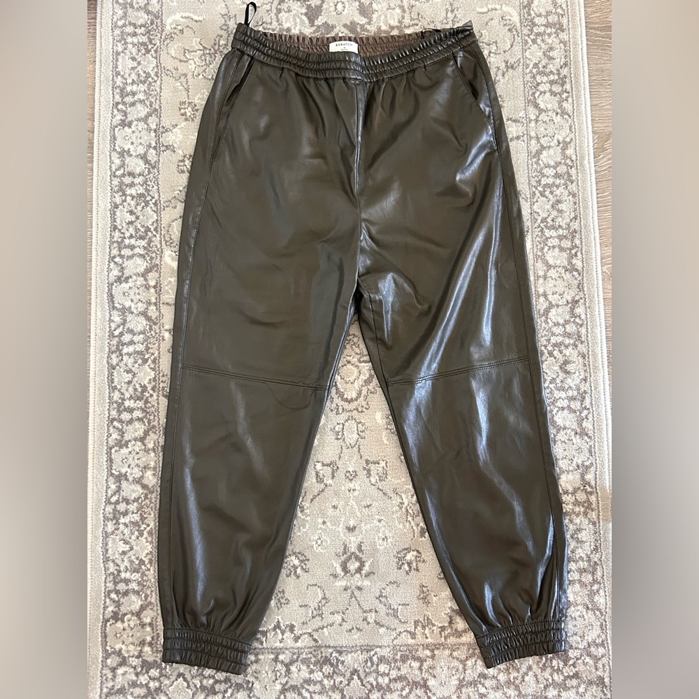 Babaton Faux Leather Joggers